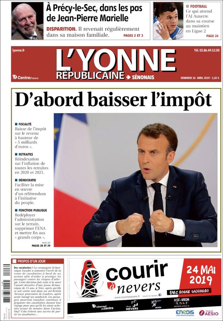 Portada de L'Yonne-Républicaine (Francia)