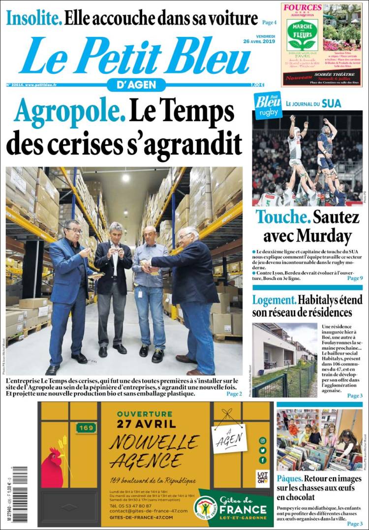 Portada de Le Petit Bleu (Francia)