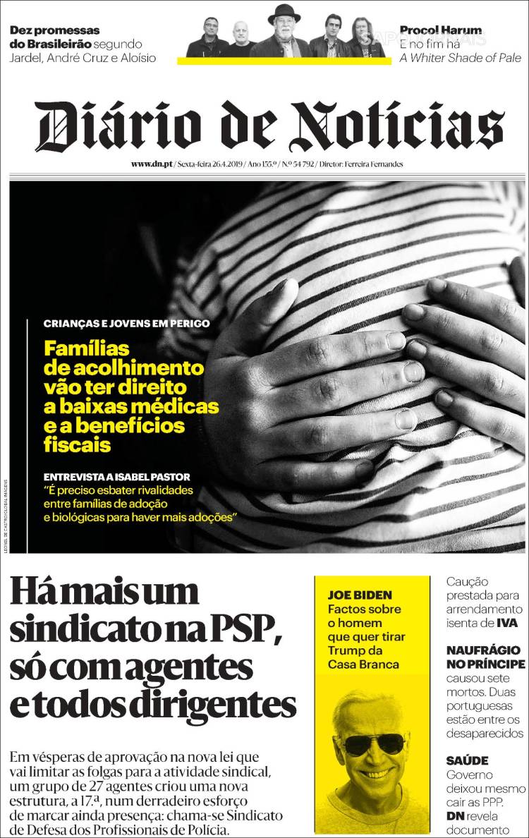 Portada de Diário de Noticias (Portugal)