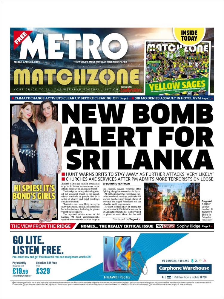 Portada de Metro (Reino Unido)