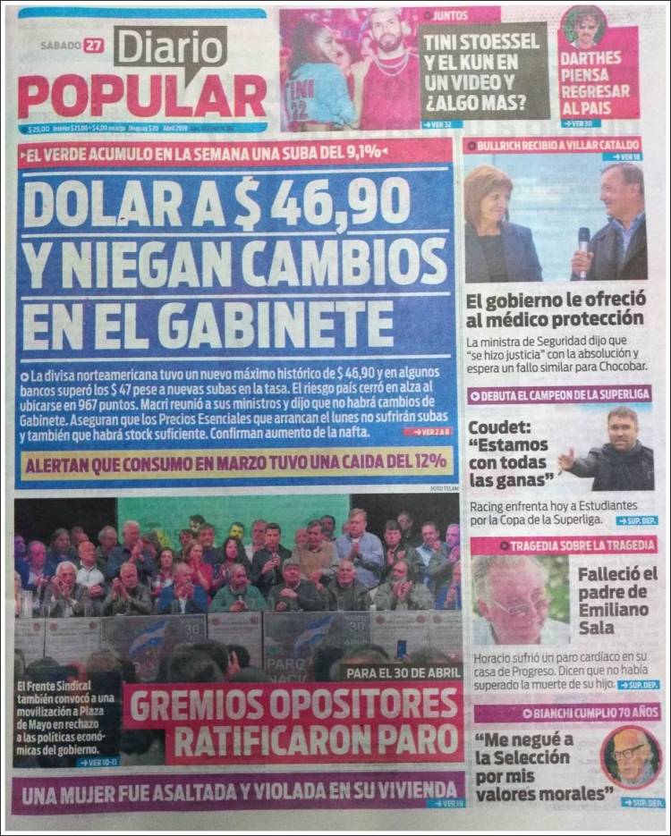 Portada de Diario Popular (Argentina)