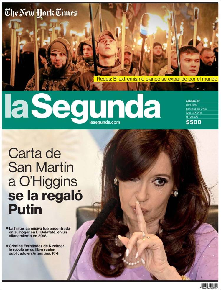 Portada de La Segunda (Chile)