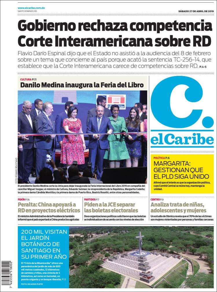 Portada de El Caribe (R. Dominicana)