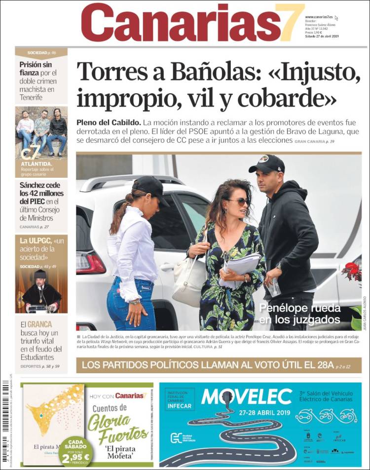 Portada de Canarias 7 (España)