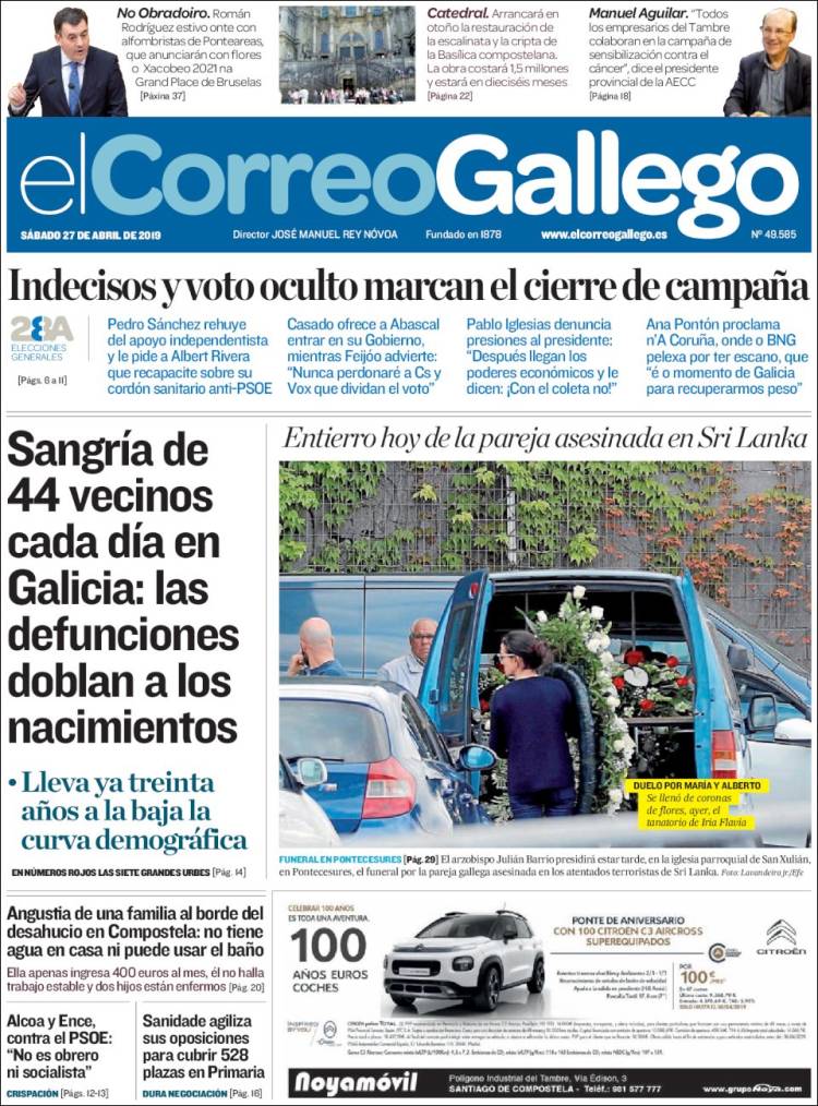 Portada de El Correo Gallego (Spain)