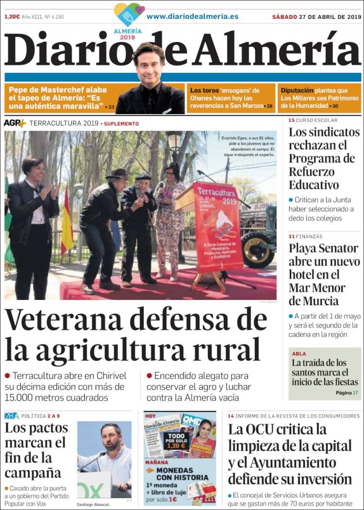 Portada de Diario de Almería (España)