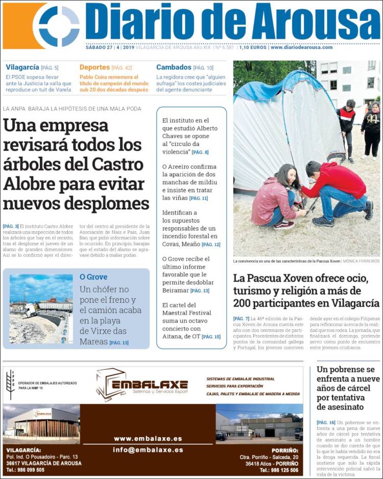 Portada de Diario de Arousa (España)