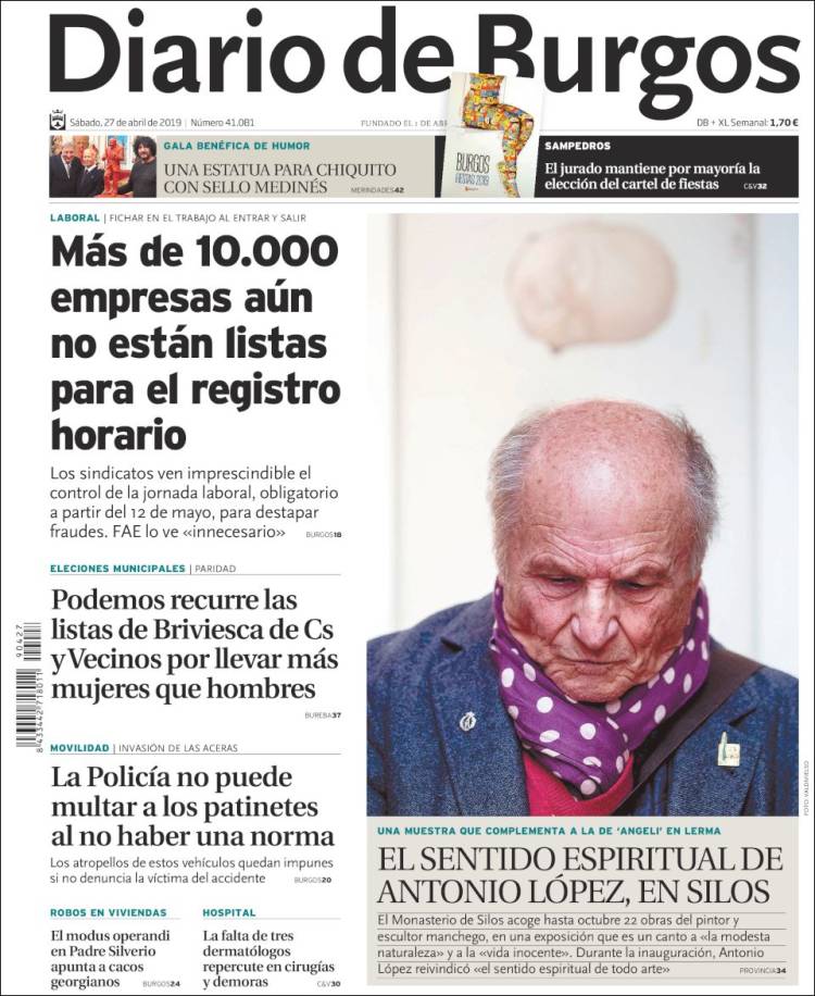 Portada de Diario de Burgos (España)