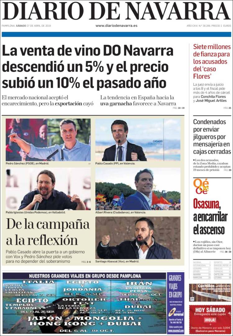 Portada de Diario de Navarra (España)