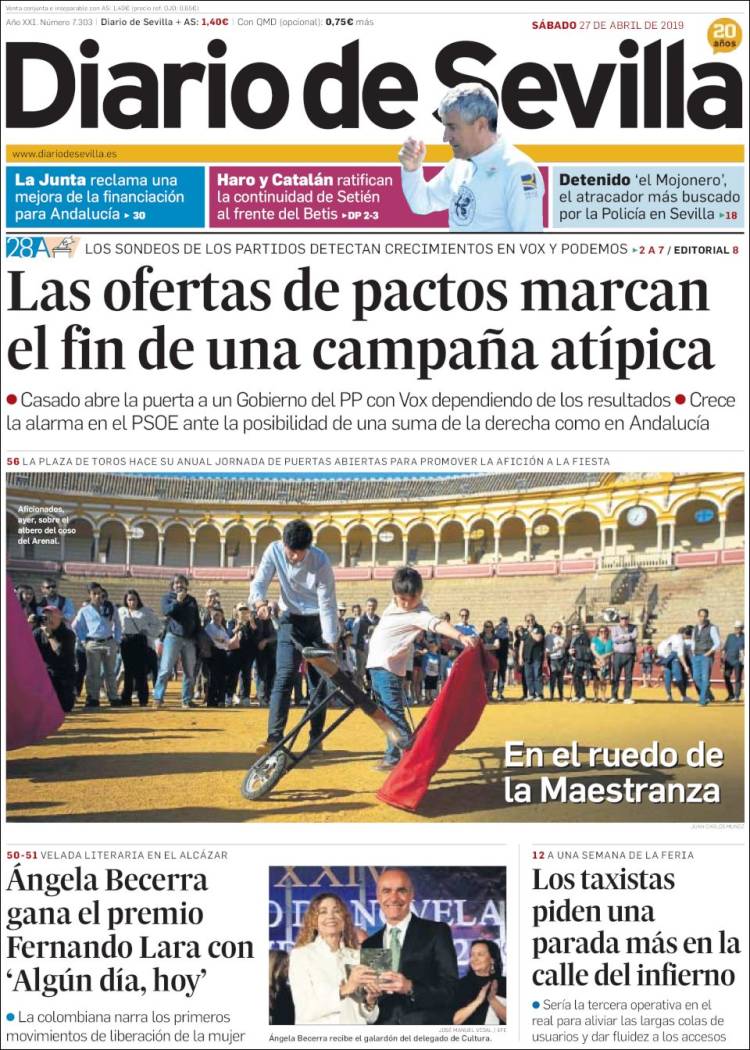 Portada de Diario de Sevilla (España)