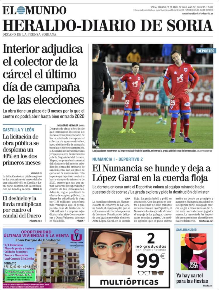 Portada de Diario de Soria (España)