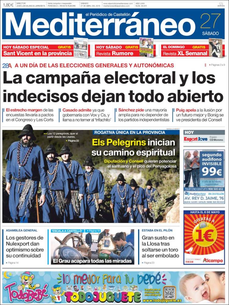 Portada de El Periódico Mediterraneo (España)