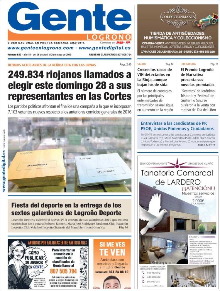 Portada de Gente en Logroño (Spain)