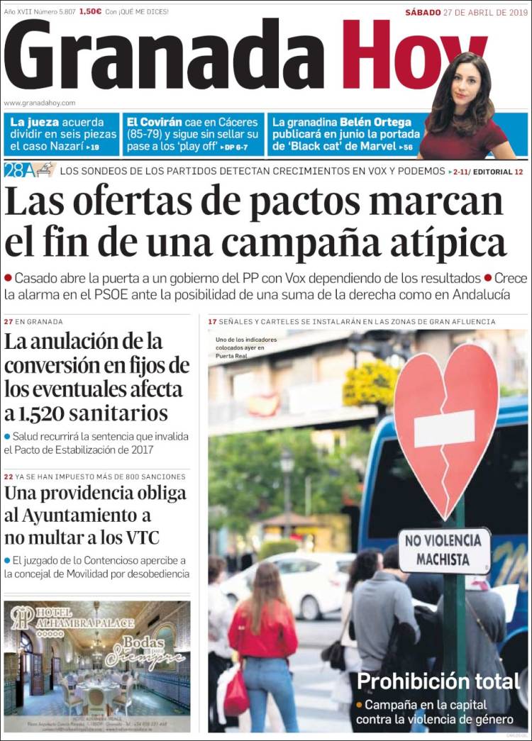 Portada de Granada Hoy (España)