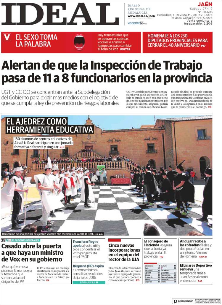 Portada de El Ideal de Jaén (España)