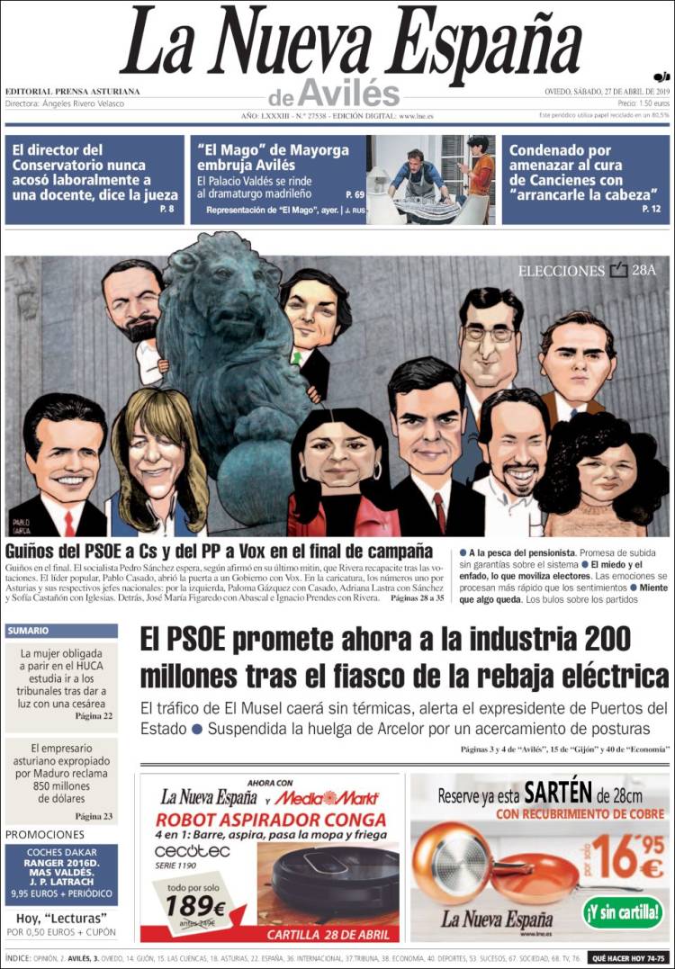 Portada de La Nueva España - Avilés (Spain)