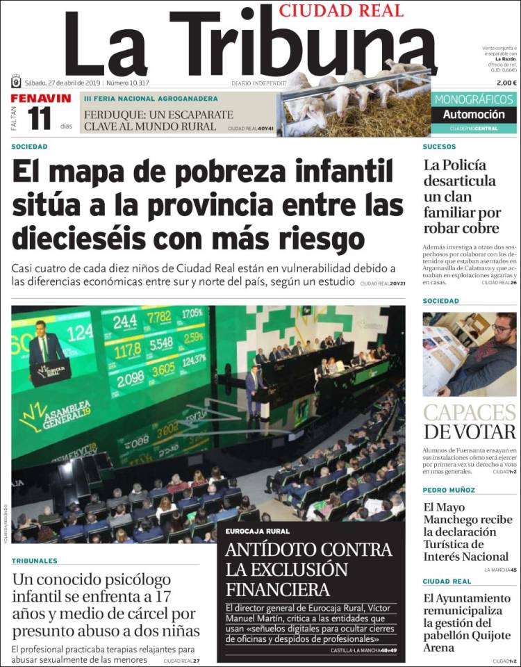 Portada de La Tribuna de Ciudad Real (Spain)