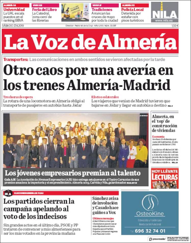 Portada de La Voz de Almería (Spain)