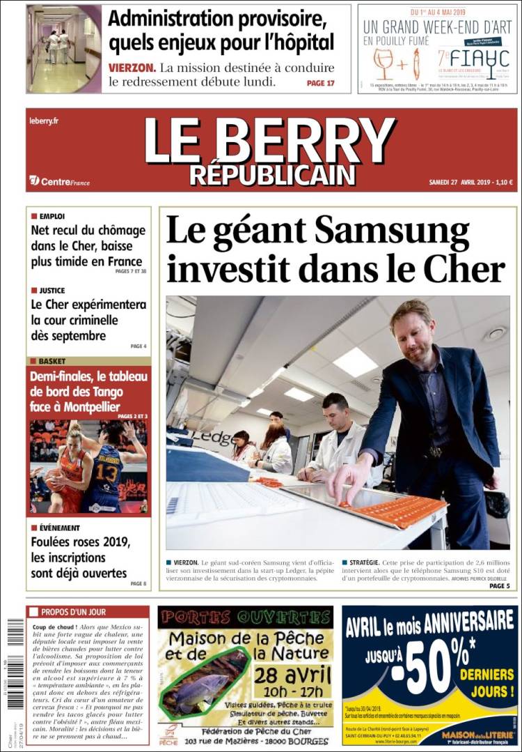 Portada de Berry Republicain (Francia)