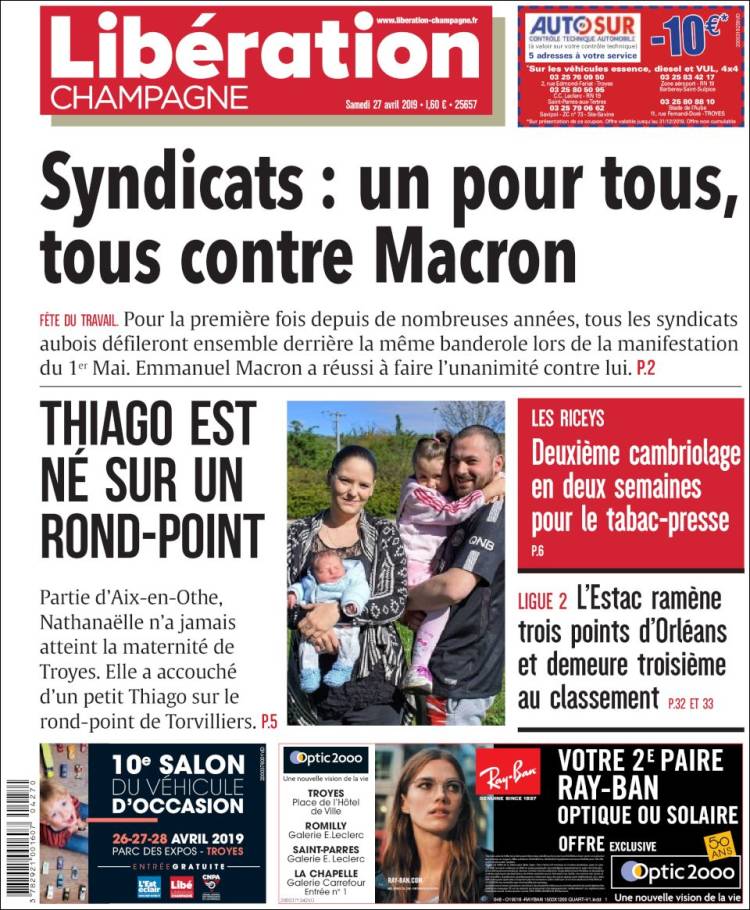 Portada de Libération Champagne (Francia)