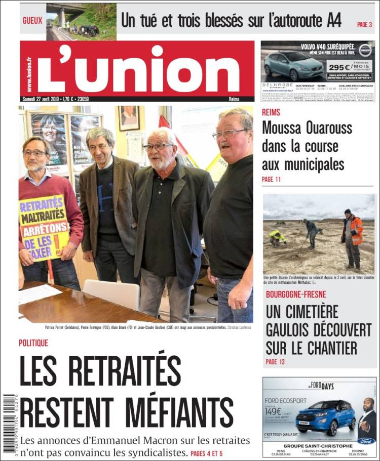 Portada de L'Union (Francia)