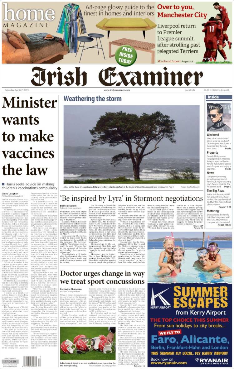 Portada de Irish Examiner (Ireland)