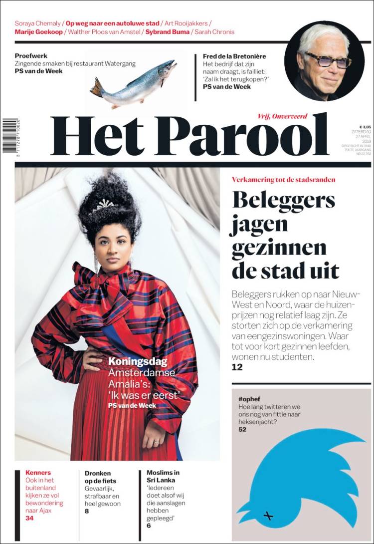 Portada de Het Parool (Pa&iacute;ses Bajos)