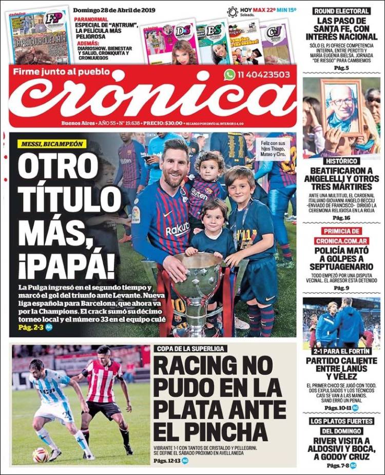 Portada de Crónica (Argentina)