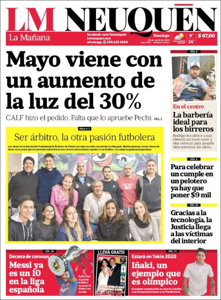 Portada de La Mañanade Neuquén (Argentina)