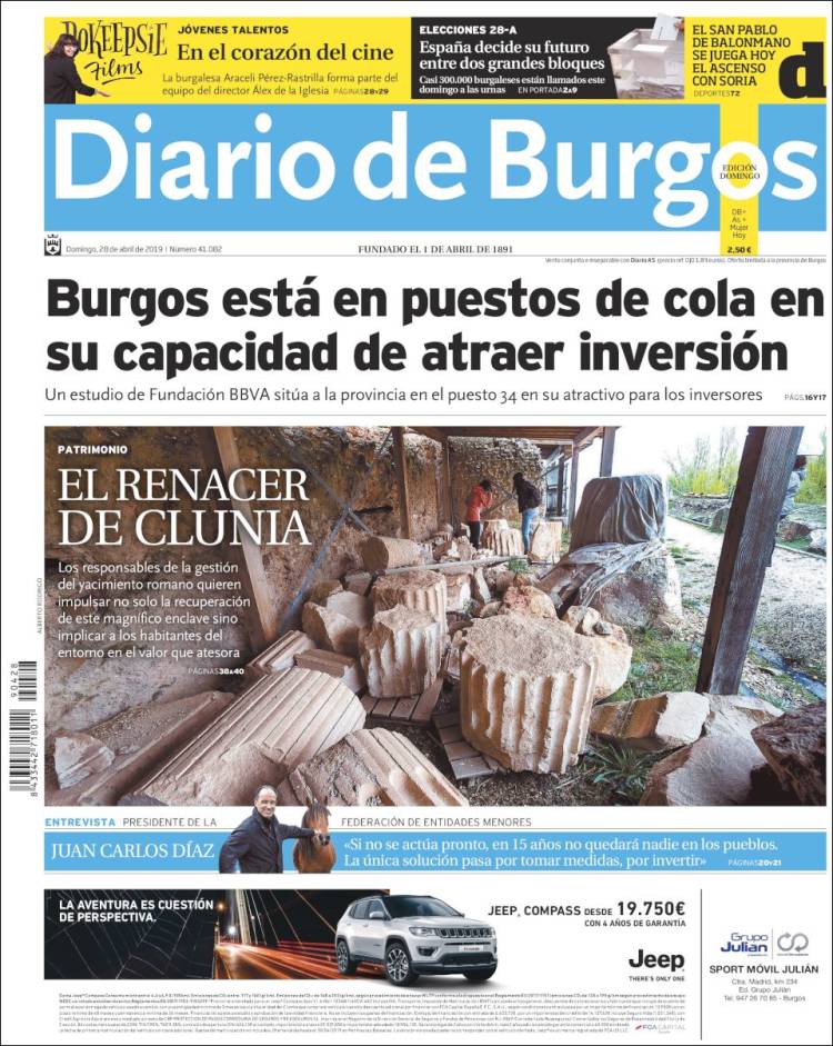 Portada de Diario de Burgos (España)