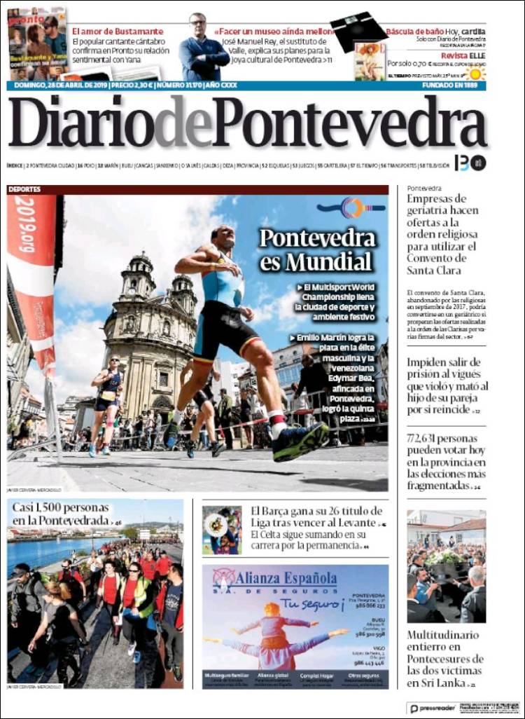 Portada de Diario de Pontevedra (España)