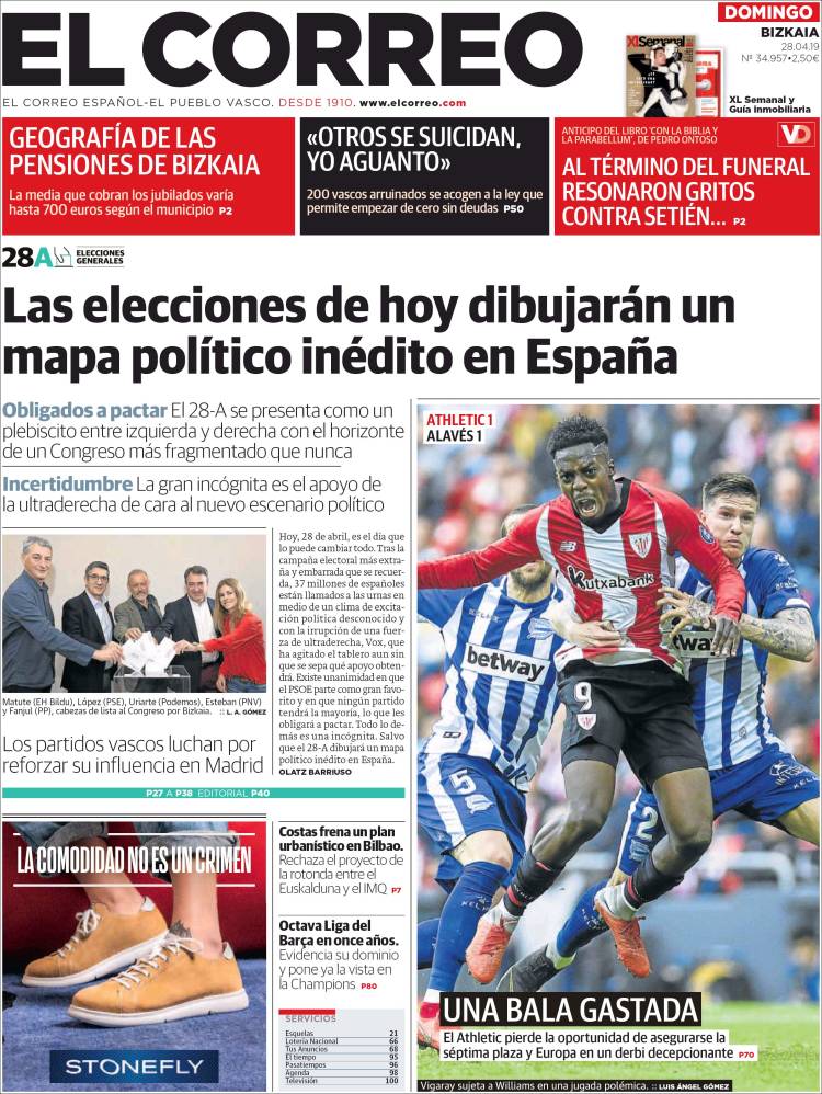 Portada de El Correo (España)