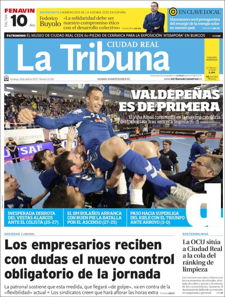 Portada de La Tribuna de Ciudad Real (España)