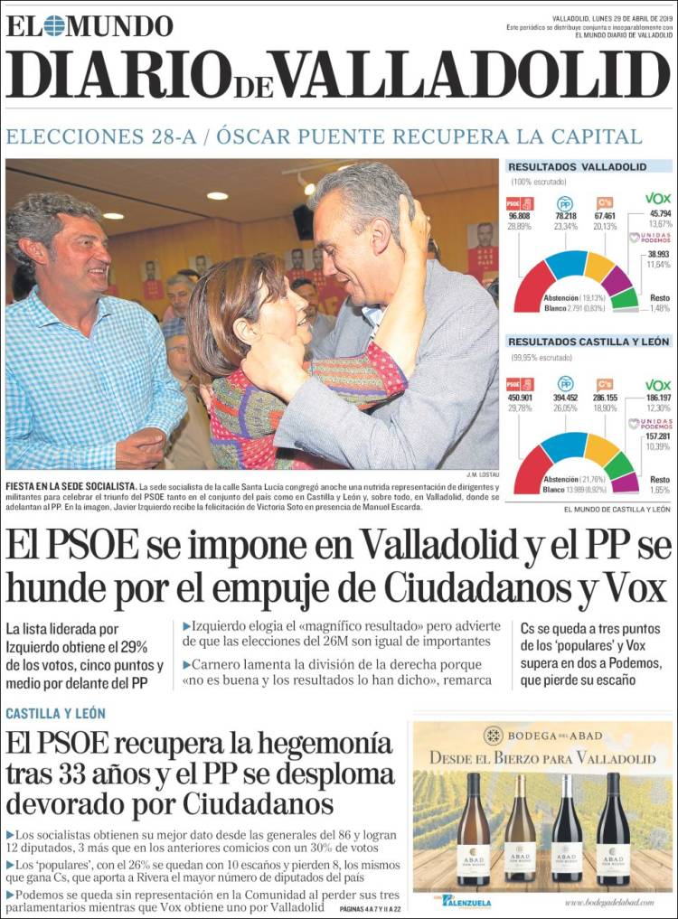Portada de Diario de Valladolid (Espa&ntilde;a)