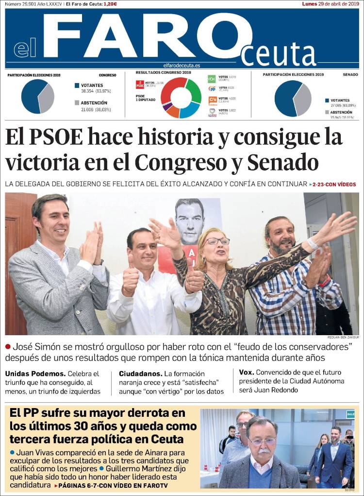 Portada de El Faro de Ceuta (Espa&ntilde;a)