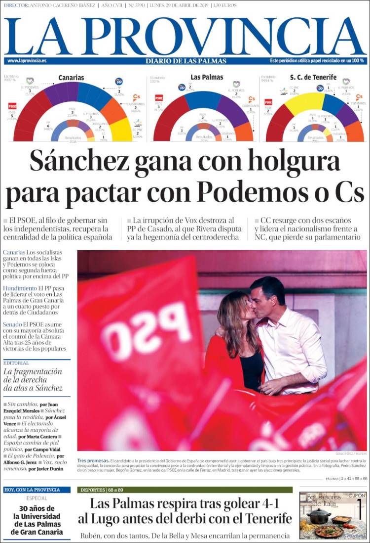 Portada de La Provincia (España)