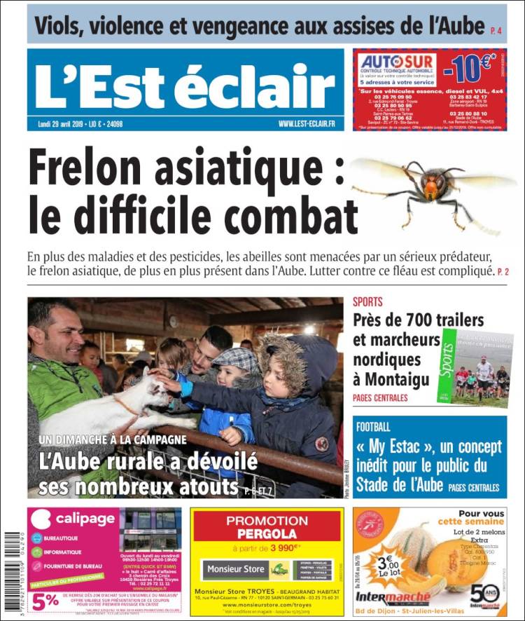 Portada de L'Est Eclair (Francia)
