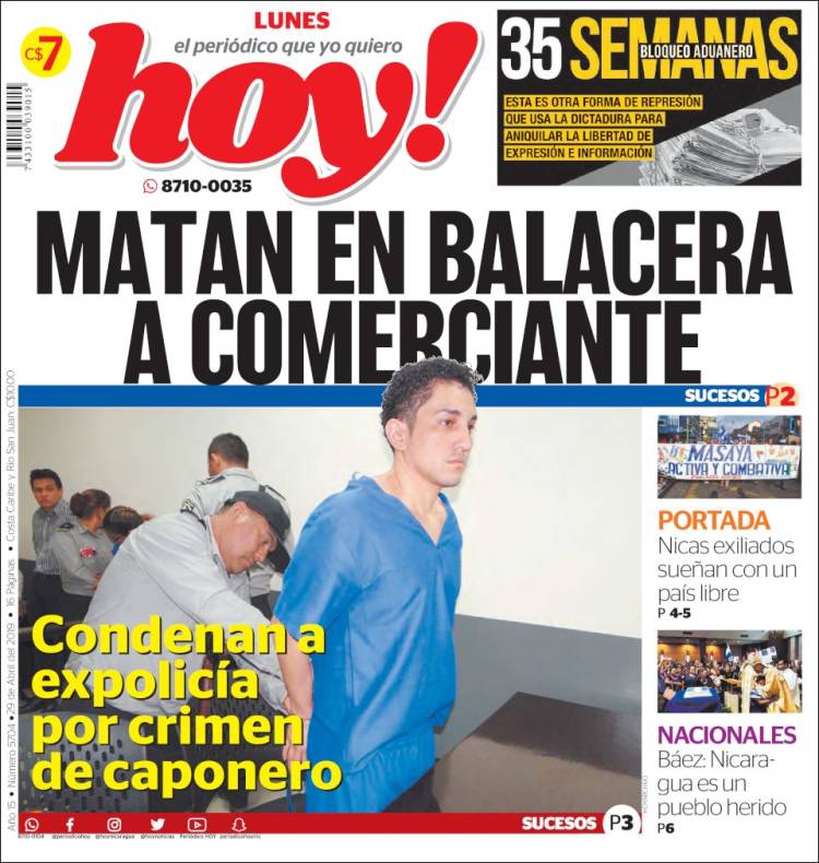 Portada de Hoy (Nicaragua)