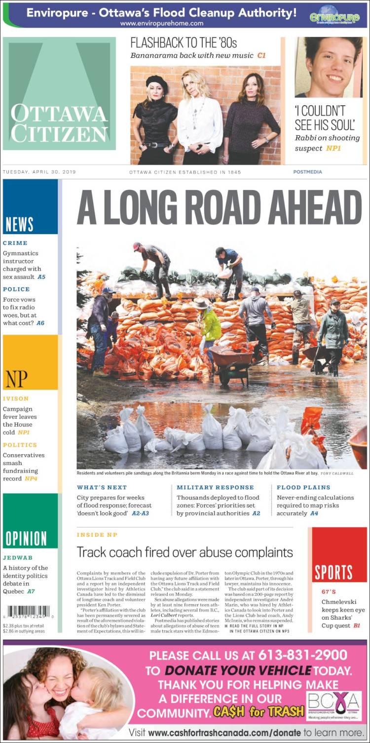 Portada de Ottawa Citizen (Canadá)