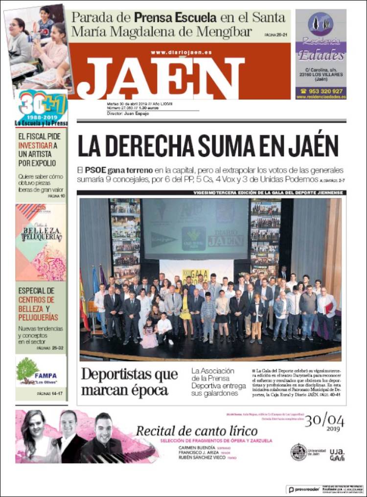 Portada de Diario Jaén (España)