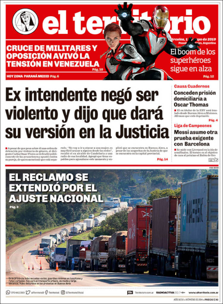 Portada de El Territorio (Argentina)