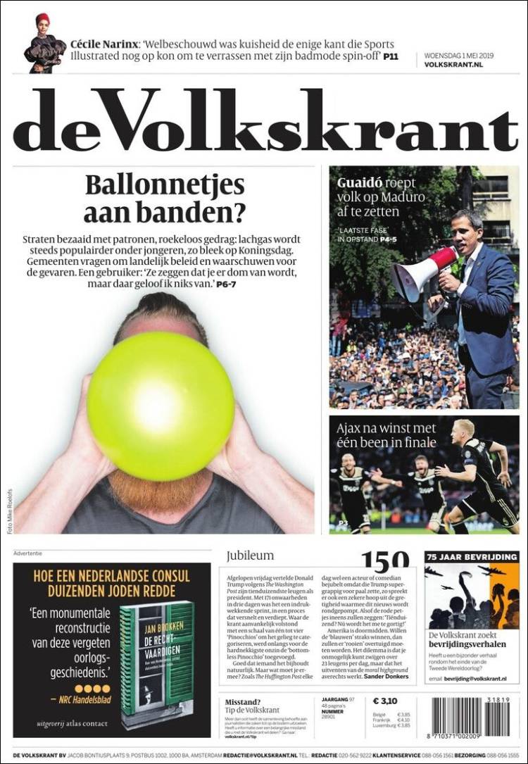 Portada de De Morgen (B&eacute;lgica)