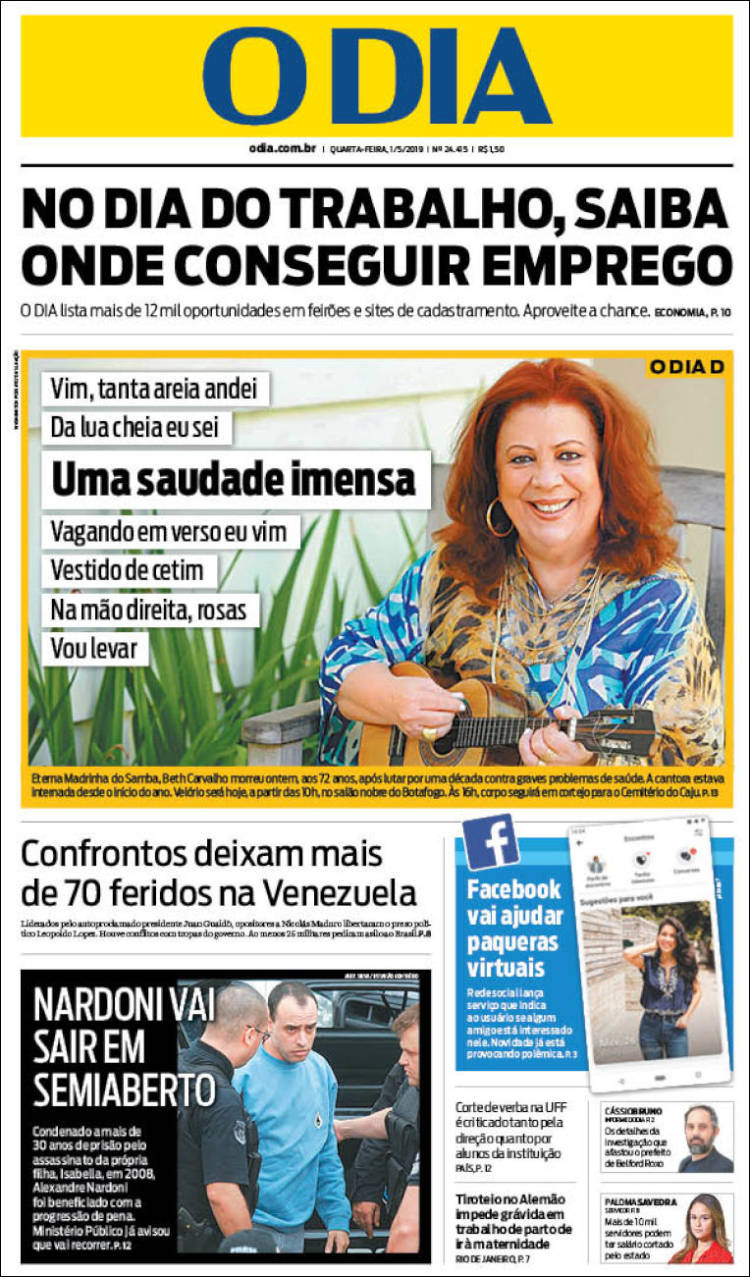Portada de O Dia (Brasil)