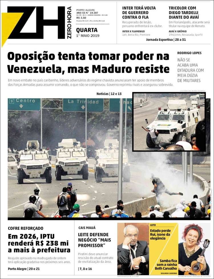 Portada de Zero Hora (Brasil)