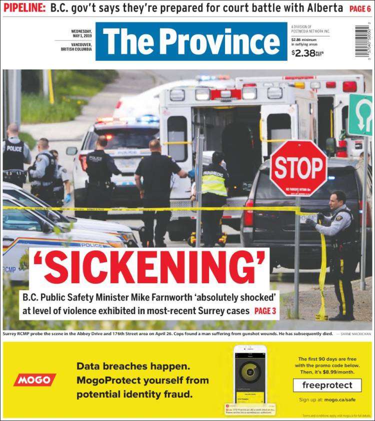 Portada de The Province (Canadá)