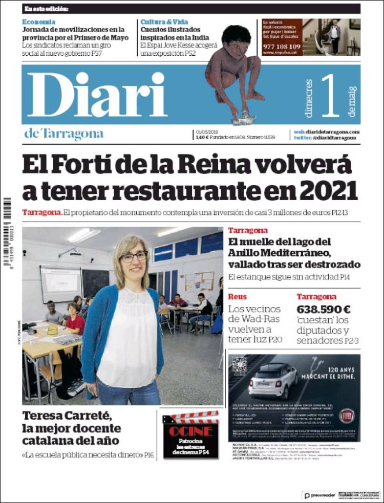 Portada de Diari de Tarragona (Espa&ntilde;a)