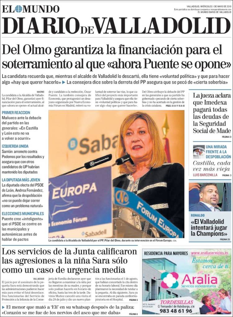 Portada de Diario de Valladolid (Espa&ntilde;a)