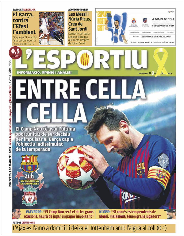 Portada de L'Esportiu (Espa&ntilde;a)