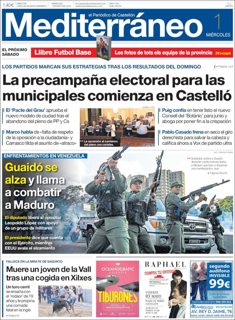 Portada de El Periódico Mediterraneo (Espa&ntilde;a)