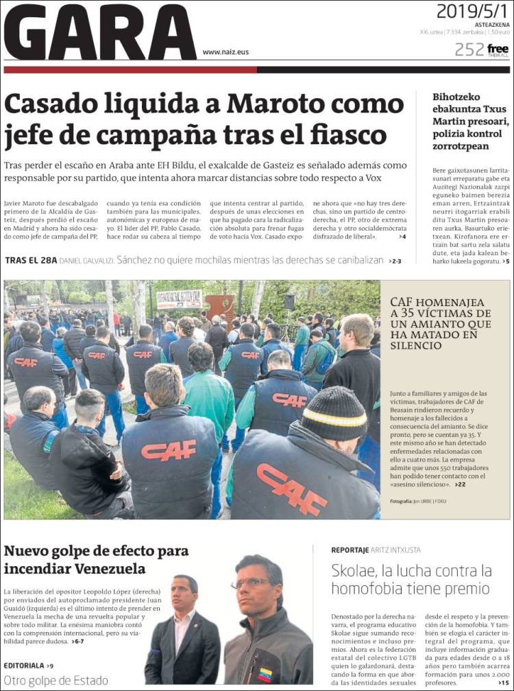 Portada de Gara (Espa&ntilde;a)